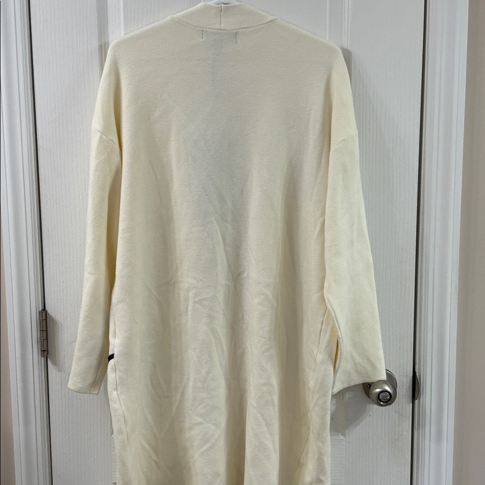NWT 80 Park Valentine’s Day Crochet Heart Long Antique White Cardigan Large - Picture 3 of 7